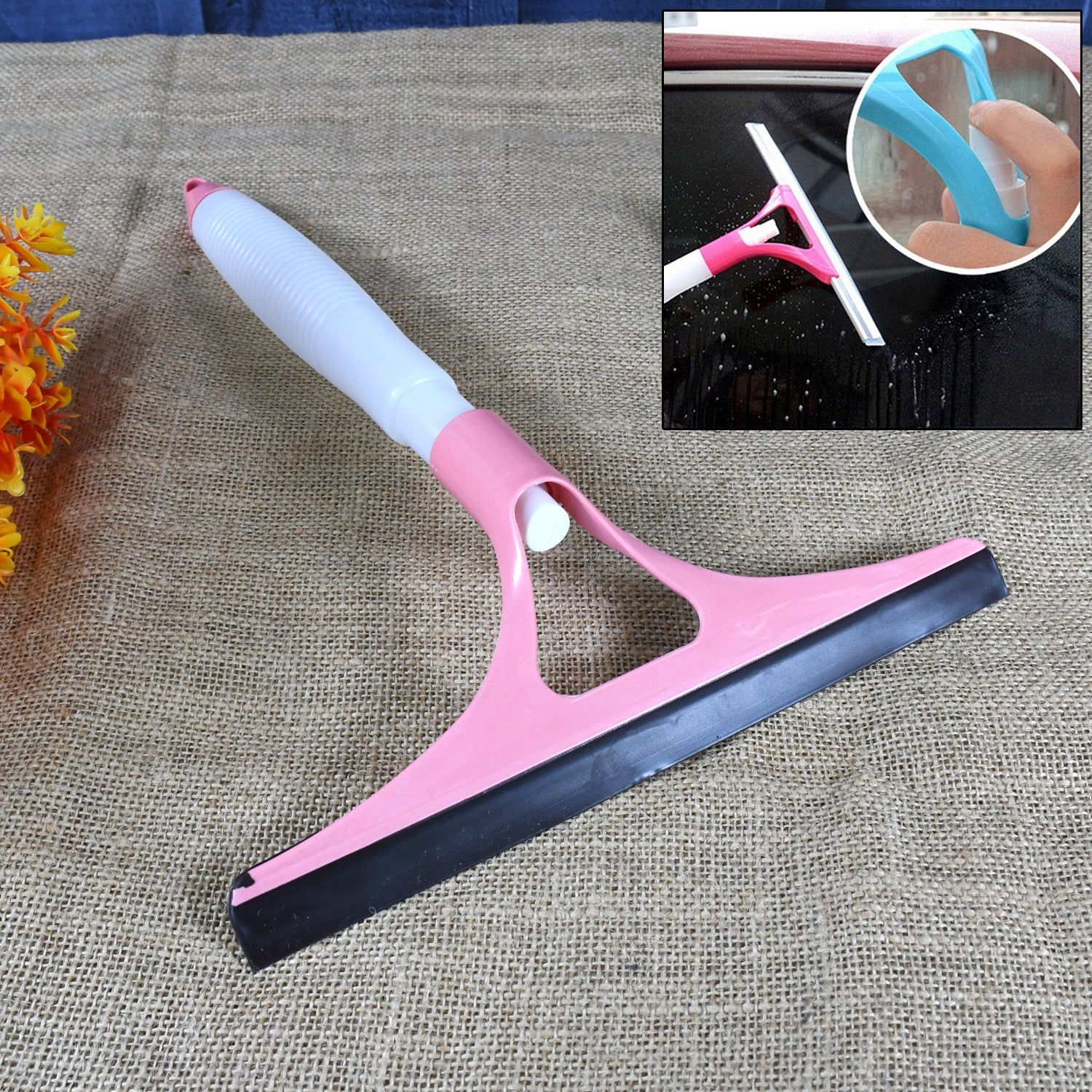 0620 Home Practical Washing Brush Magic Spray Type Cleaning Brush With Spray Bottle Glass Wiper Window Clean Shave Glass Sponge Car Window Cleaning (1 Pc) - Namma Angadi