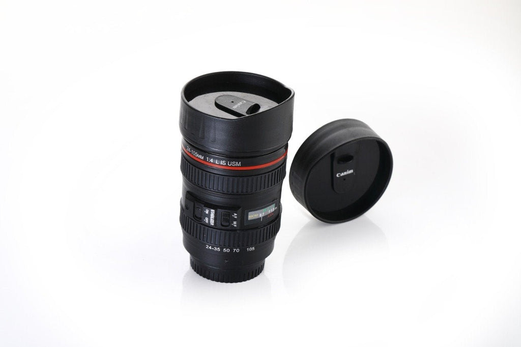 0720 Camera Lens Shaped Coffee Mug Flask With Lid - Namma Angadi