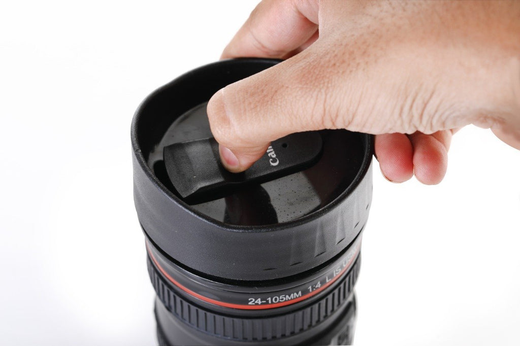 0720 Camera Lens Shaped Coffee Mug Flask With Lid - Namma Angadi