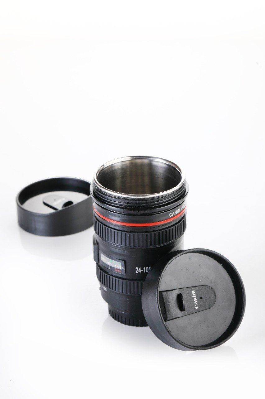 0720 Camera Lens Shaped Coffee Mug Flask With Lid - Namma Angadi