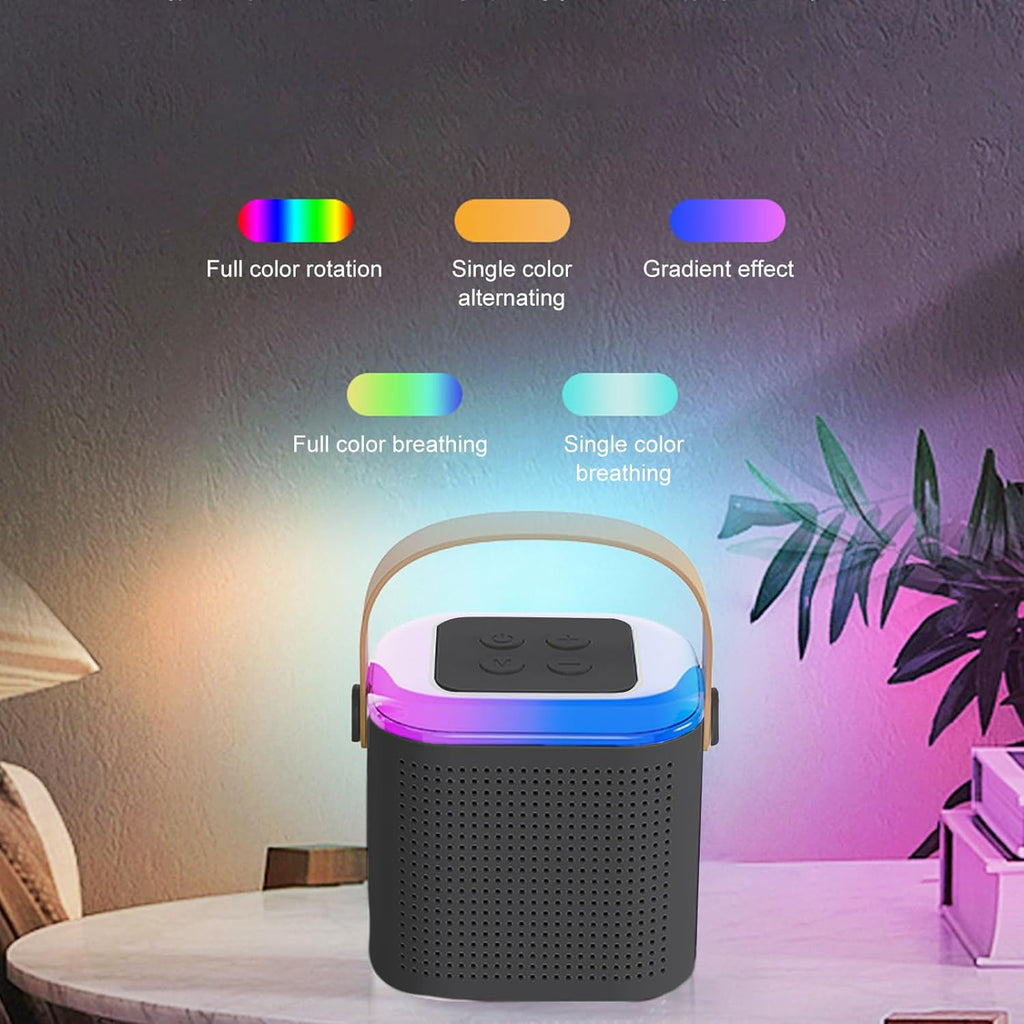 12669 Wireless Speaker Microphone Set Rgb Light Support Memory Card Portablekaraoke Machine Perfect For Travel Tv - Namma Angadi