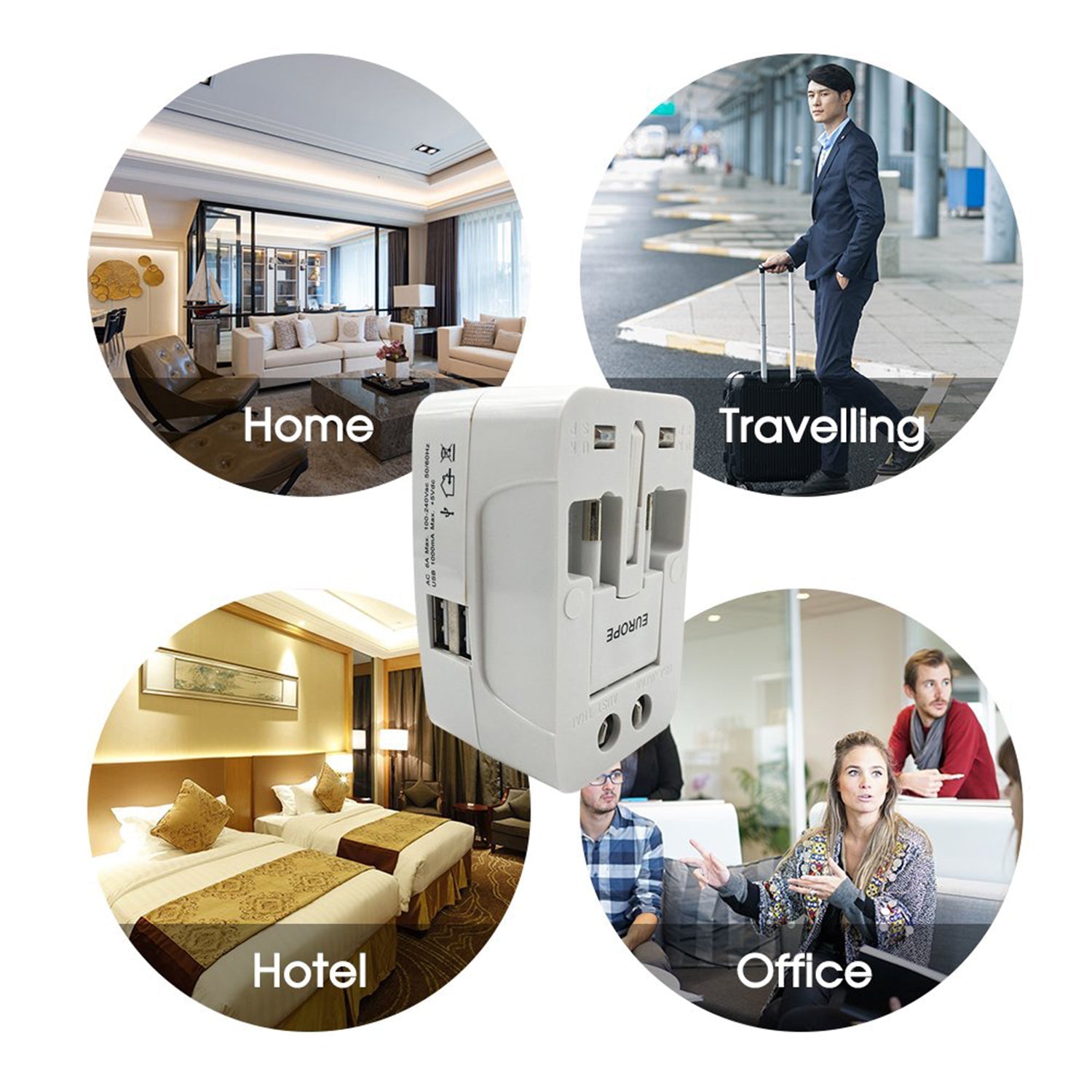 12671 All - in - one Universal Worldwide Travelling Ac Adaptor Plug (Au Uk Us Eu) International Power Charger Electric Usb Power Plug Socket Adapter Converter (1 Pc) - Namma Angadi