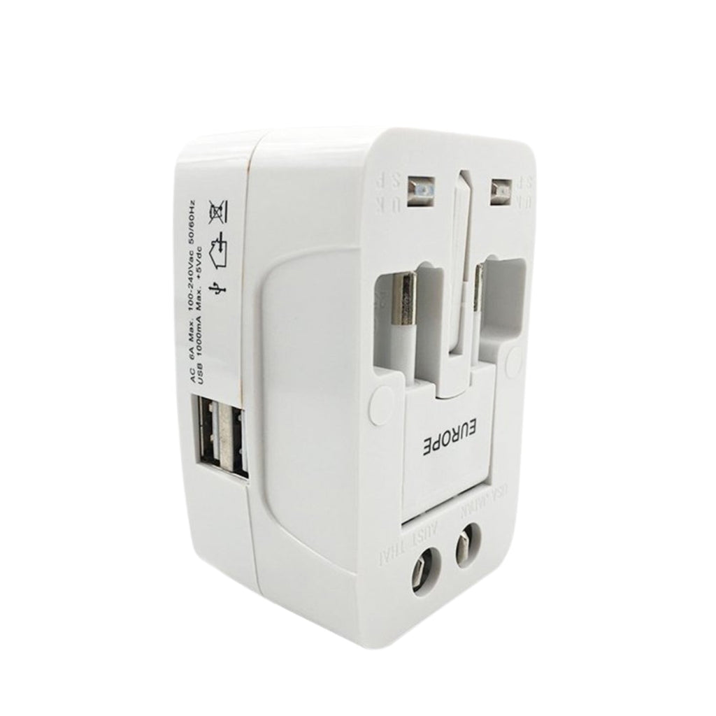 12671 All - in - one Universal Worldwide Travelling Ac Adaptor Plug (Au Uk Us Eu) International Power Charger Electric Usb Power Plug Socket Adapter Converter (1 Pc) - Namma Angadi