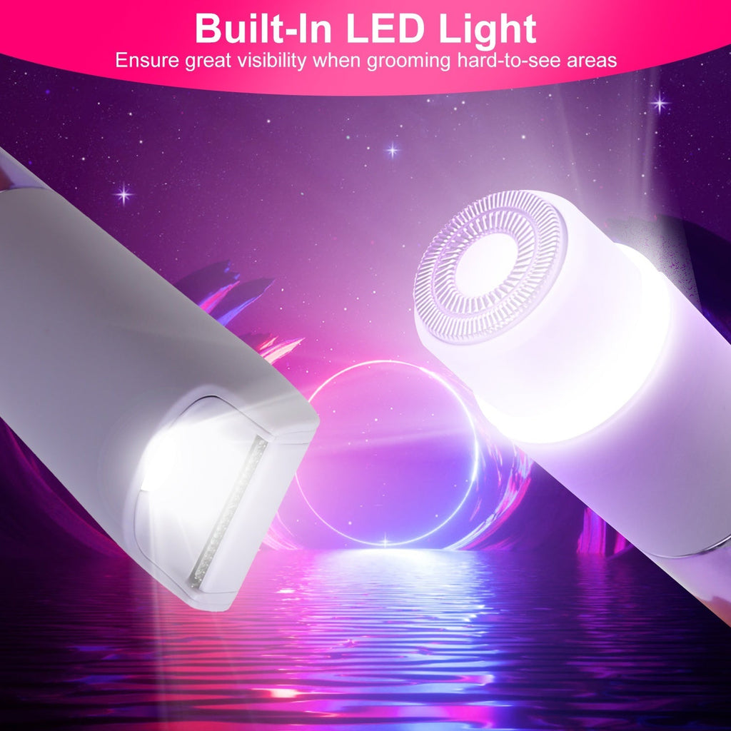 1Pc 2 In 1 Bikini Trimmer For Women Dual Head Cordless Body Shaver IPX5 Waterproof Rechargeable Pubic Hair Razor Wet And Dry Use For Bikini Underarm Leg Arm Body Face - Namma Angadi