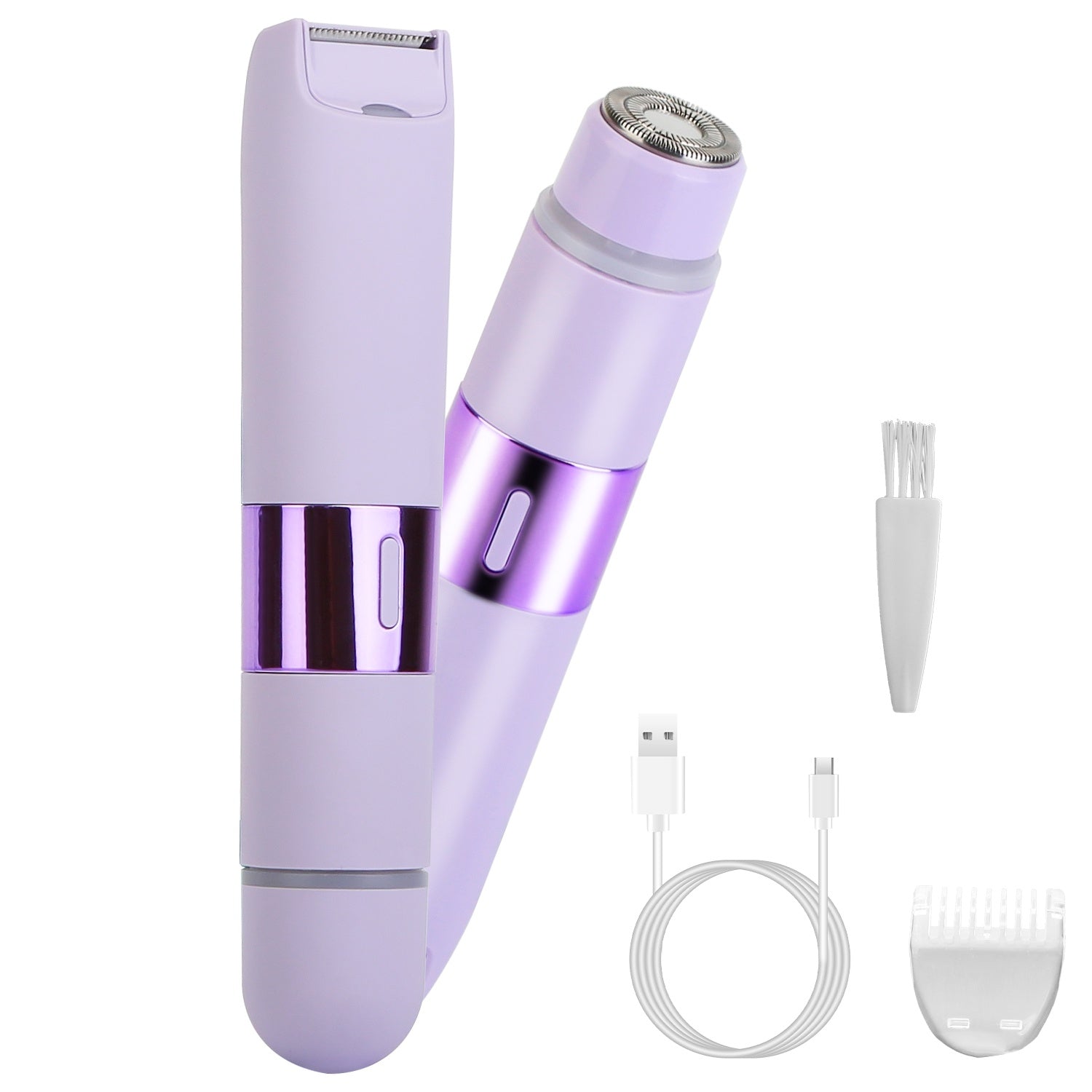 1Pc 2 In 1 Bikini Trimmer For Women Dual Head Cordless Body Shaver IPX5 Waterproof Rechargeable Pubic Hair Razor Wet And Dry Use For Bikini Underarm Leg Arm Body Face - Namma Angadi