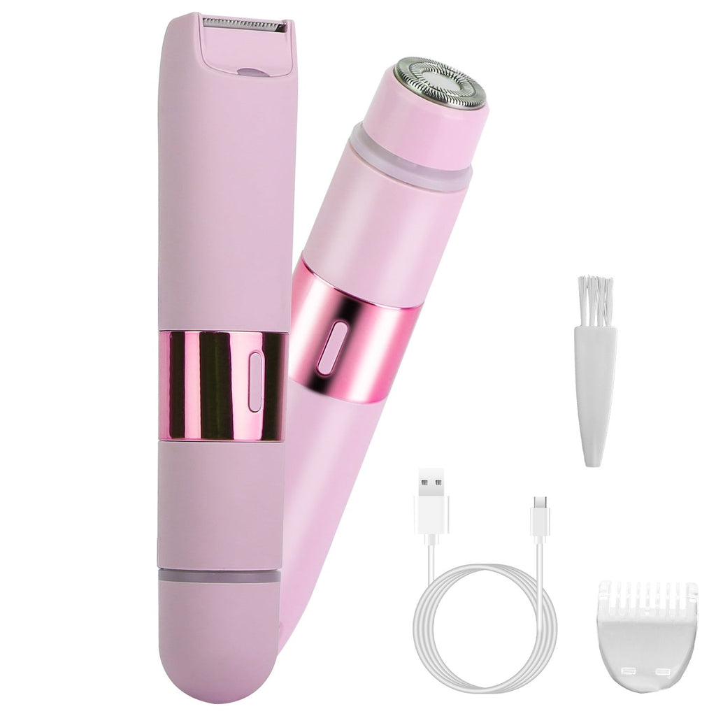 1Pc 2 In 1 Bikini Trimmer For Women Dual Head Cordless Body Shaver IPX5 Waterproof Rechargeable Pubic Hair Razor Wet And Dry Use For Bikini Underarm Leg Arm Body Face - Namma Angadi
