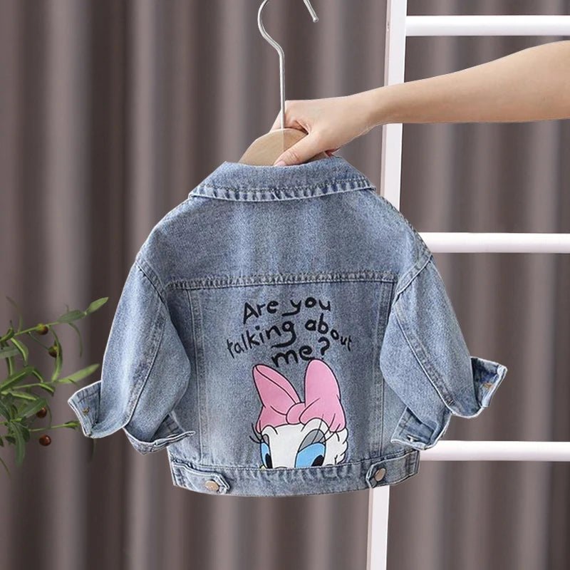 2023 Fashion Cartoon Daisy Denim Jacket For Girls Coat Spring Autumn Children Outerwear Kids Casual Jackets Costume 2 - 7 Years - Namma Angadi