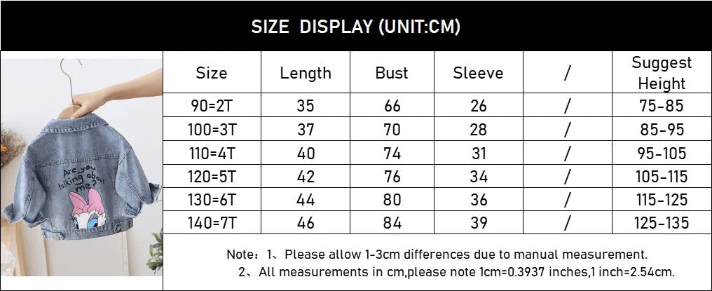 2023 Fashion Cartoon Daisy Denim Jacket For Girls Coat Spring Autumn Children Outerwear Kids Casual Jackets Costume 2 - 7 Years - Namma Angadi