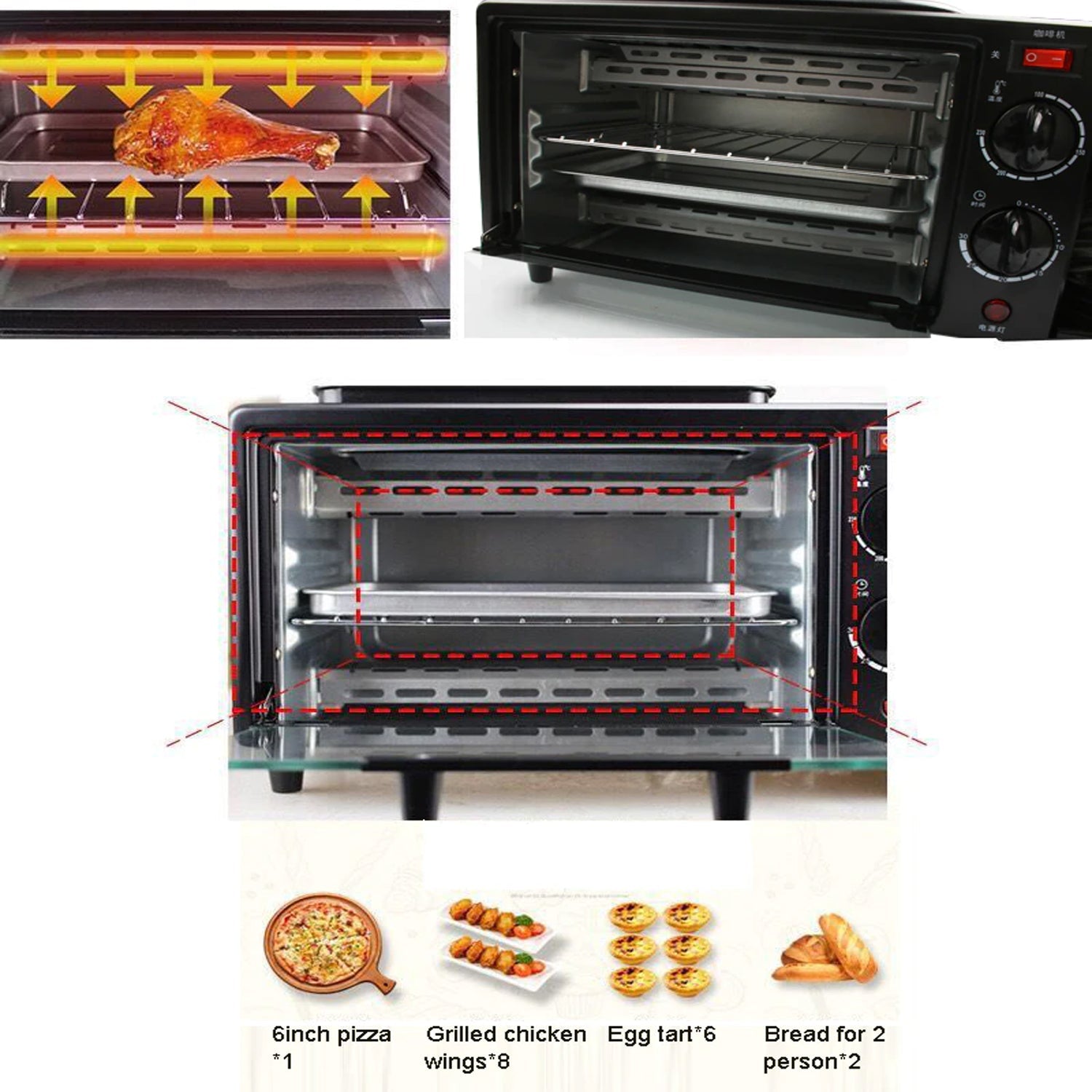 2788 3 In 1 Breakfast Maker Portable Toaster Oven Grill Pan Coffee Maker Full Breakfast Ready At One Go - Namma Angadi