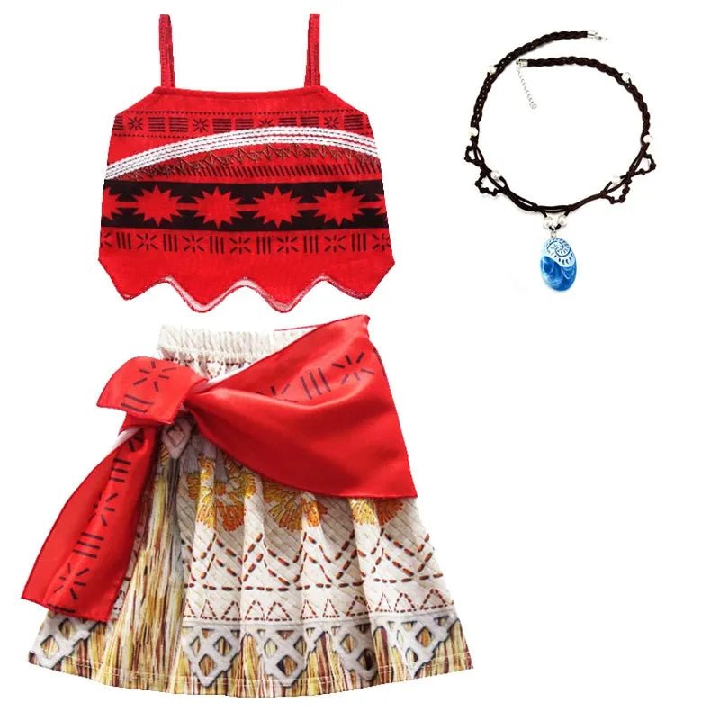 3 - 10 Years Girls Vaiana Dress Moana Costume Children Halloween Princess Party Outfit Clothes Kids Carnival Fancy Clothes - Namma Angadi