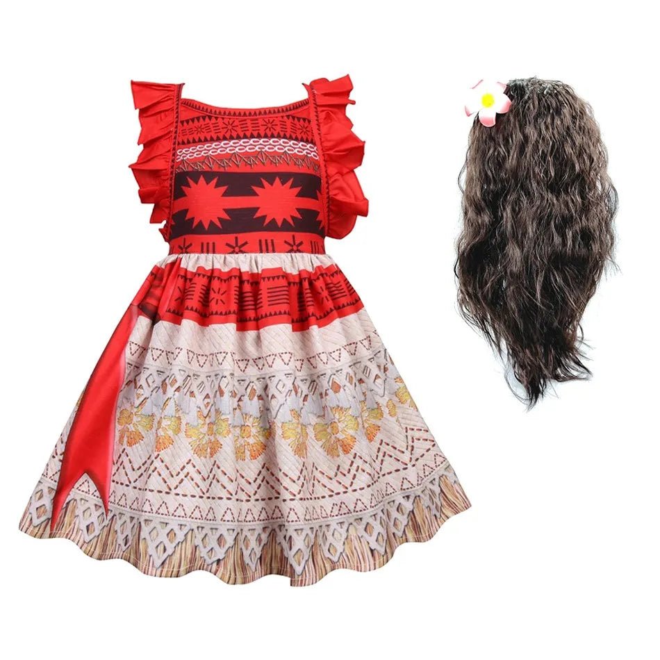 3 - 10 Years Girls Vaiana Dress Moana Costume Children Halloween Princess Party Outfit Clothes Kids Carnival Fancy Clothes - Namma Angadi