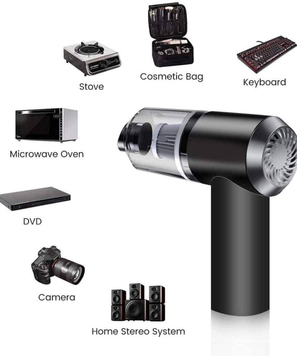 3 In 1 Mini Car Vacuum,Rechargeable Vacuum Multi - Functional Cleaning Tool || Wireless Car Vacuum || High PowerED Handheld Vacuum - Namma Angadi