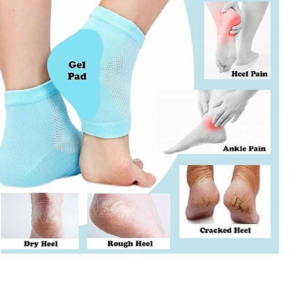 343 Heel Pain Relief Silicone Gel Heel Socks (Multicolor) - Namma Angadi
