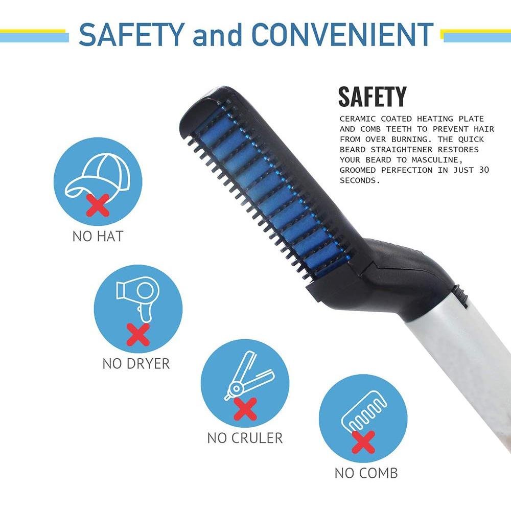 348 Mens Beard And Hair Curling Straightener (Modelling Comb) - Namma Angadi