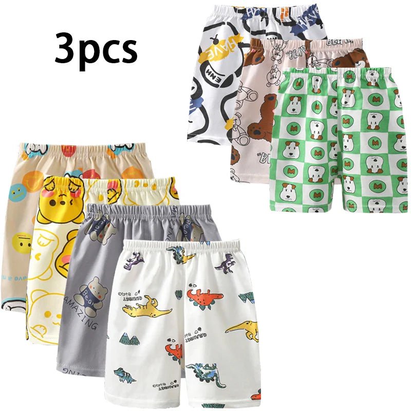3pcs Pure Cotton Summer Kids Shorts Girl Cartoon Cute Short Baby Casual Pant Children Short Pant Boy Sport Clothing Outwear - Namma Angadi