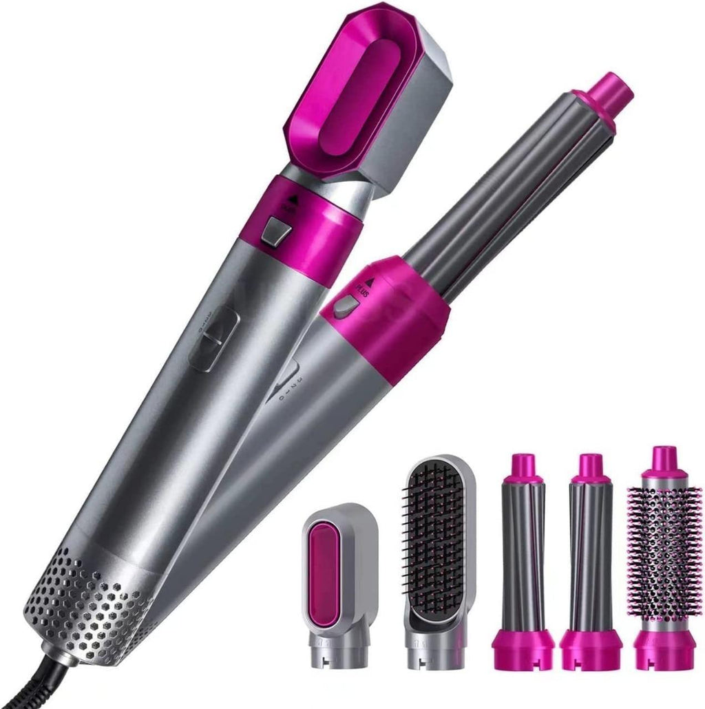 5 in 1 Multifunctional Hair Dryer Styling Tool, Detachable 5 - in - 1 Multi - Head Hot Air Comb, The Negative Ion Automatic Suction Hair Curler - Namma Angadi