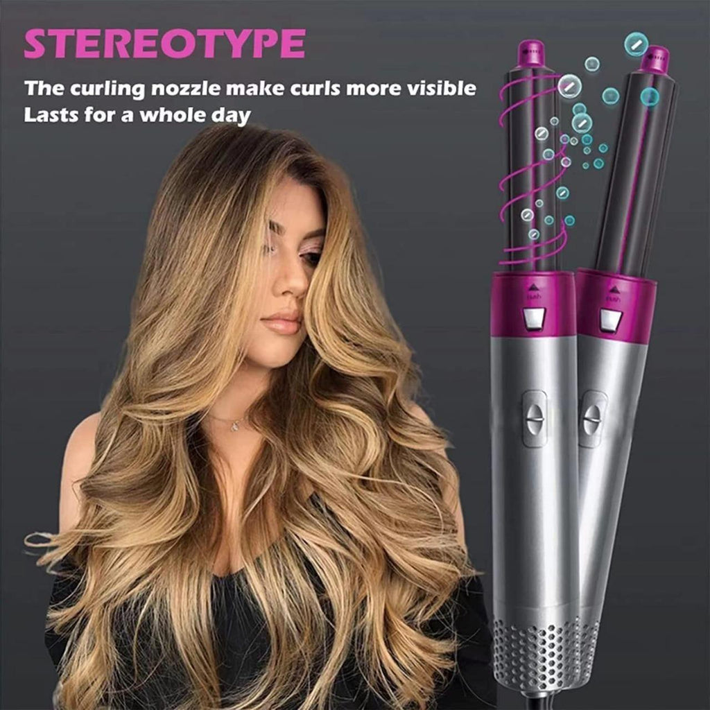 5 in 1 Multifunctional Hair Dryer Styling Tool, Detachable 5 - in - 1 Multi - Head Hot Air Comb, The Negative Ion Automatic Suction Hair Curler - Namma Angadi