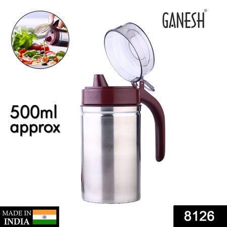 8126 Oil Dispenser Stainless Steel With Small Nozzle 500ml Oil Container. - Namma Angadi