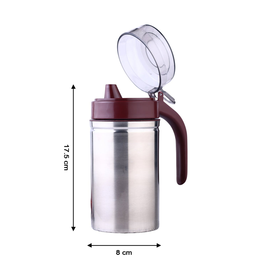 8126 Oil Dispenser Stainless Steel With Small Nozzle 500ml Oil Container. - Namma Angadi