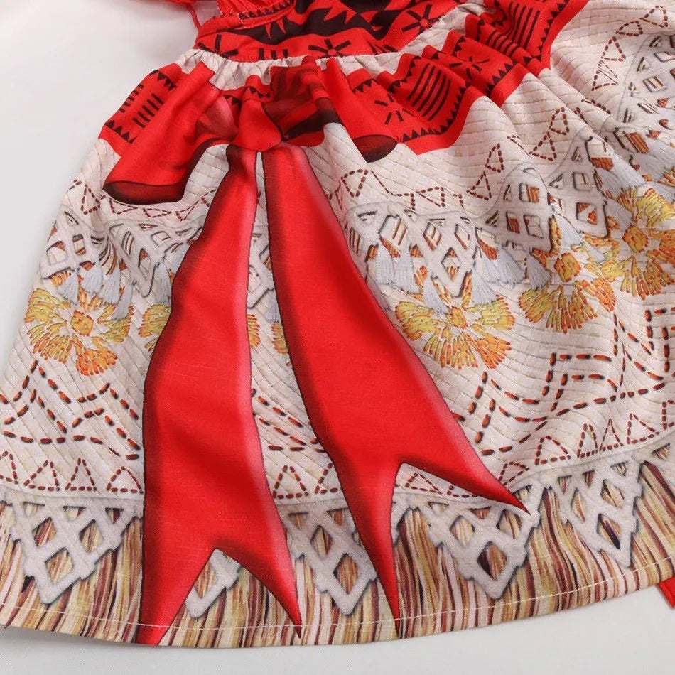 3-10 Years Girls Vaiana Dress Moana Costume Children Halloween Princess Party Outfit Clothes Kids Carnival Fancy Clothes