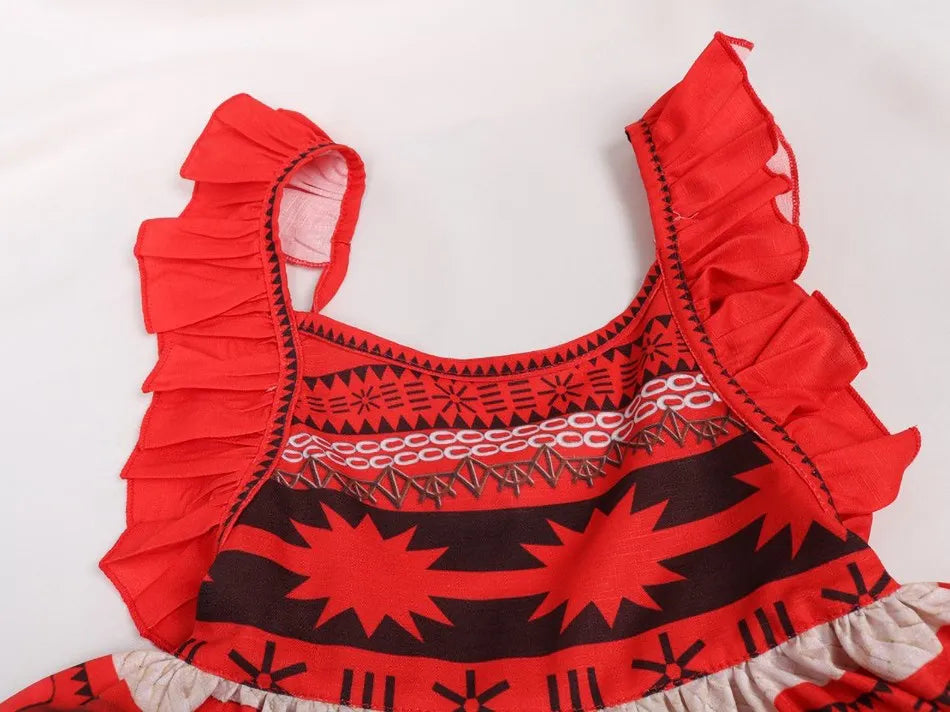 3-10 Years Girls Vaiana Dress Moana Costume Children Halloween Princess Party Outfit Clothes Kids Carnival Fancy Clothes
