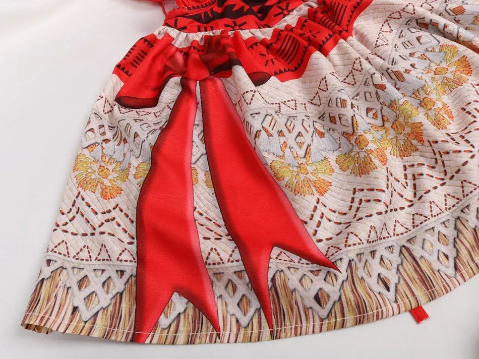 3-10 Years Girls Vaiana Dress Moana Costume Children Halloween Princess Party Outfit Clothes Kids Carnival Fancy Clothes