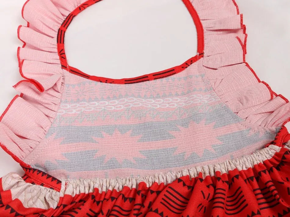 3-10 Years Girls Vaiana Dress Moana Costume Children Halloween Princess Party Outfit Clothes Kids Carnival Fancy Clothes