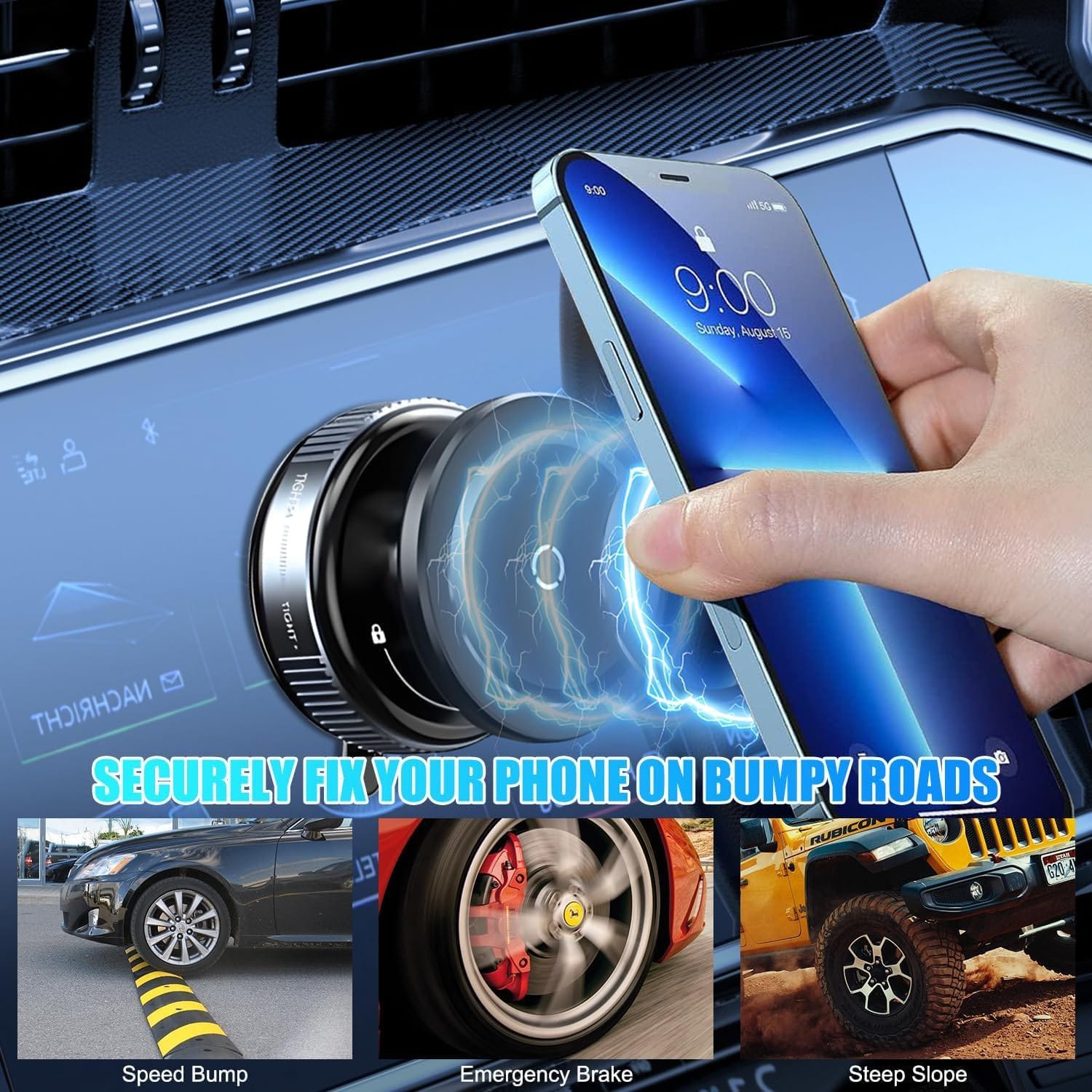 Car Dashboard Phone Holder 360° Vacuum Magnetic Phone Stand - Namma Angadi