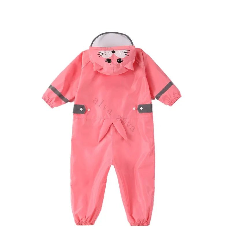 Children Girls Raincoats Fashion Animal Pattern Design Waterproof Rain Pants Kids Hooded Jumpsuit For Baby Boys 1 - 10 Ys Rainsuit - Namma Angadi