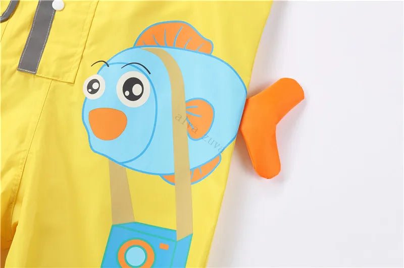 Children Girls Raincoats Fashion Animal Pattern Design Waterproof Rain Pants Kids Hooded Jumpsuit For Baby Boys 1 - 10 Ys Rainsuit - Namma Angadi