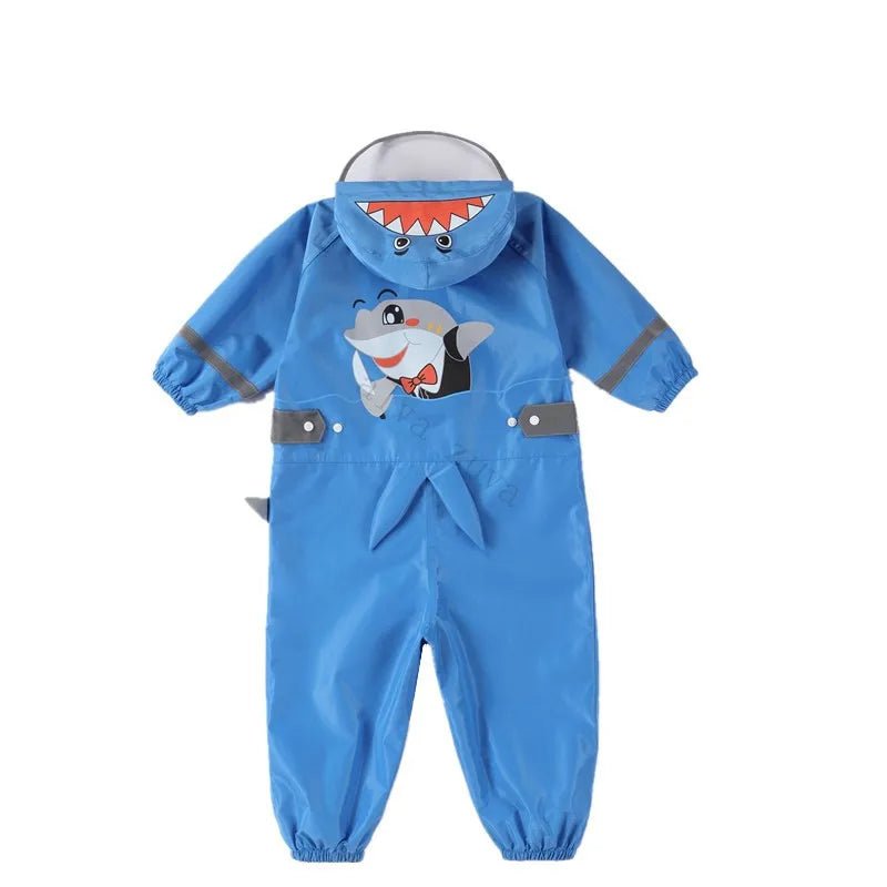 Children Girls Raincoats Fashion Animal Pattern Design Waterproof Rain Pants Kids Hooded Jumpsuit For Baby Boys 1 - 10 Ys Rainsuit - Namma Angadi