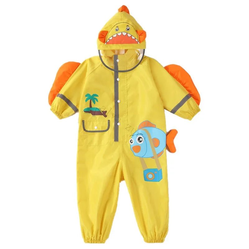 Children Girls Raincoats Fashion Animal Pattern Design Waterproof Rain Pants Kids Hooded Jumpsuit For Baby Boys 1 - 10 Ys Rainsuit - Namma Angadi