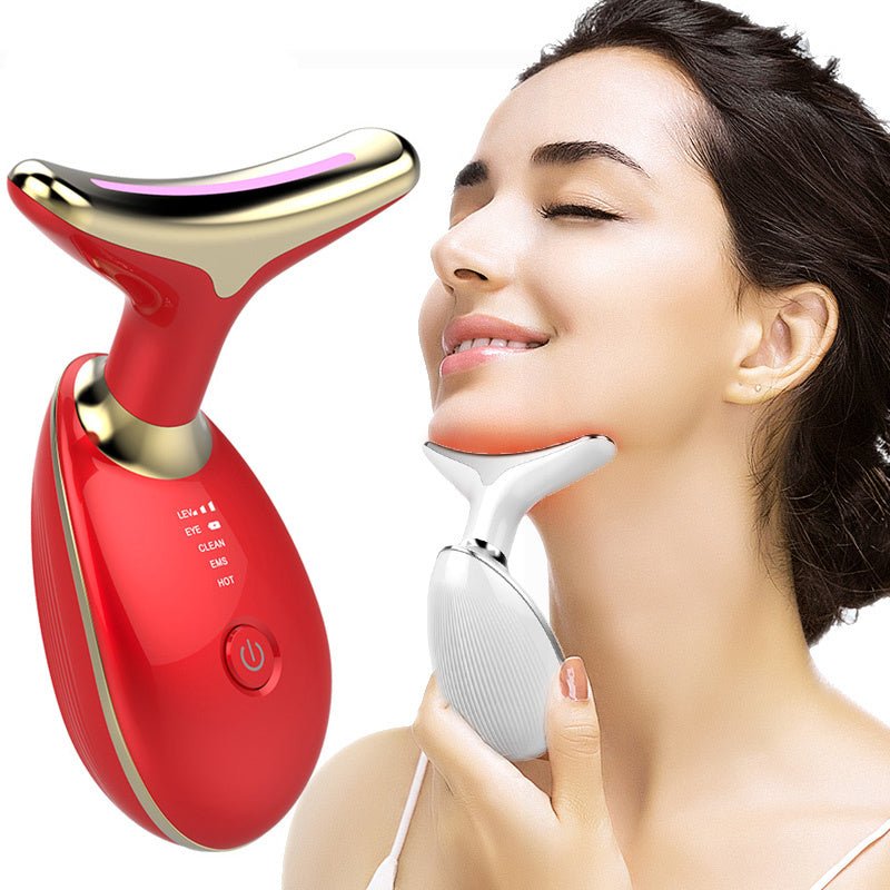 EMS Thermal Neck Lifting And Tighten Massager Electric Microcurrent Wrinkle Remover - Namma Angadi