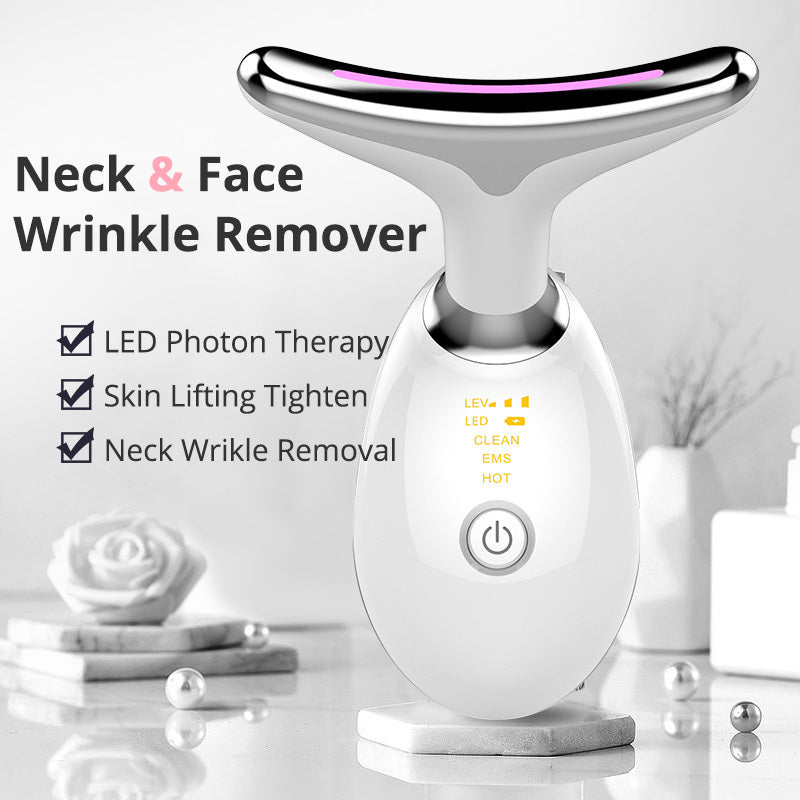 EMS Thermal Neck Lifting And Tighten Massager Electric Microcurrent Wrinkle Remover - Namma Angadi