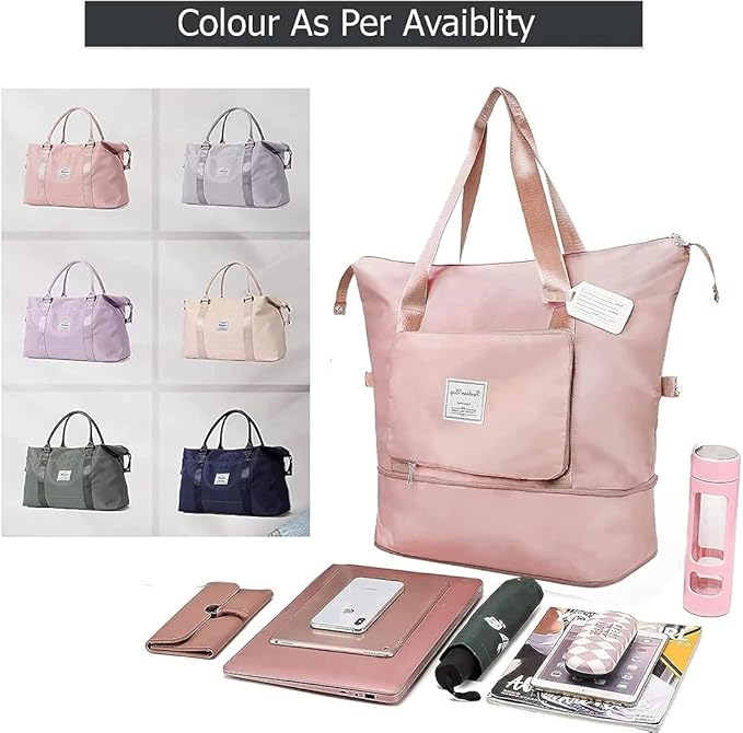 Expandable Folding Travel Bag for Women, Luggage Bag for Travel (Multicolor) - Namma Angadi