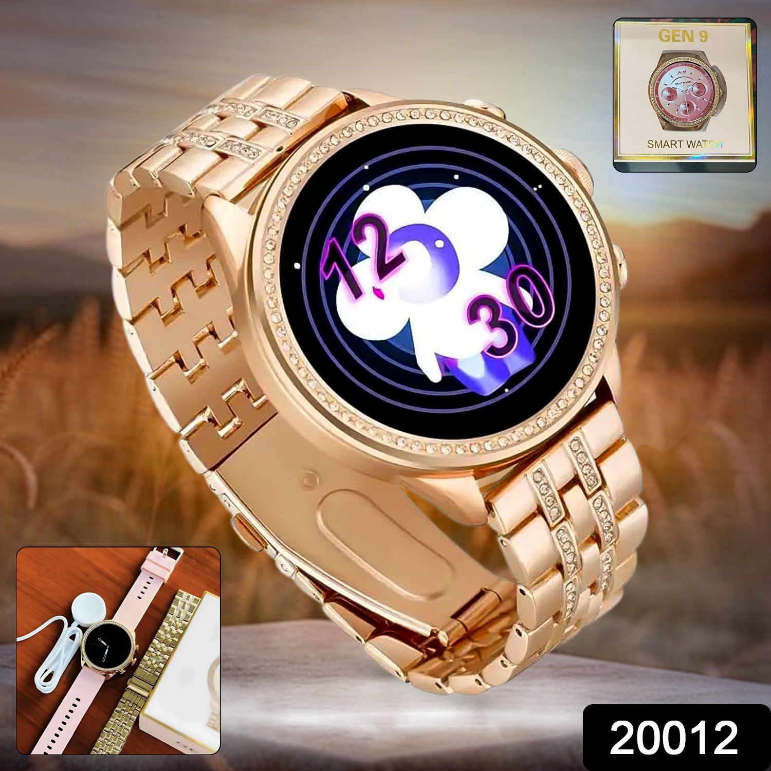 Gen 9 Diamond Strap Latest Smartwatch Hd Display 2 Straps (1 Set) - Namma Angadi