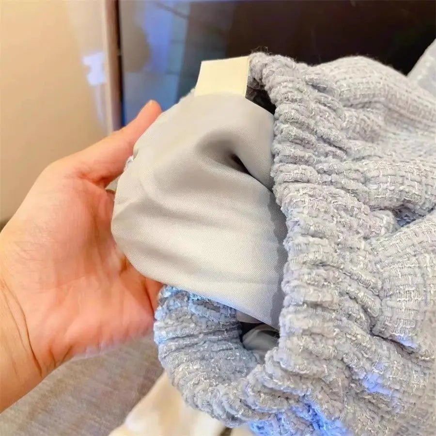 Girl 2 Piece Tweed Set Winter Suit Clothes for 1 - 10Years Children's Cotton Padded Jacket Coat+Skirt New Kids Classic Outfits - Namma Angadi