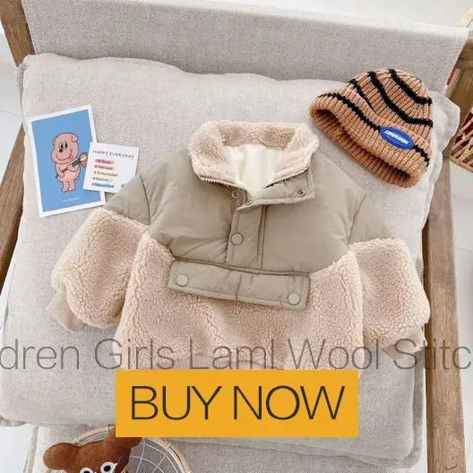 Girl 2 Piece Tweed Set Winter Suit Clothes for 1 - 10Years Children's Cotton Padded Jacket Coat+Skirt New Kids Classic Outfits - Namma Angadi