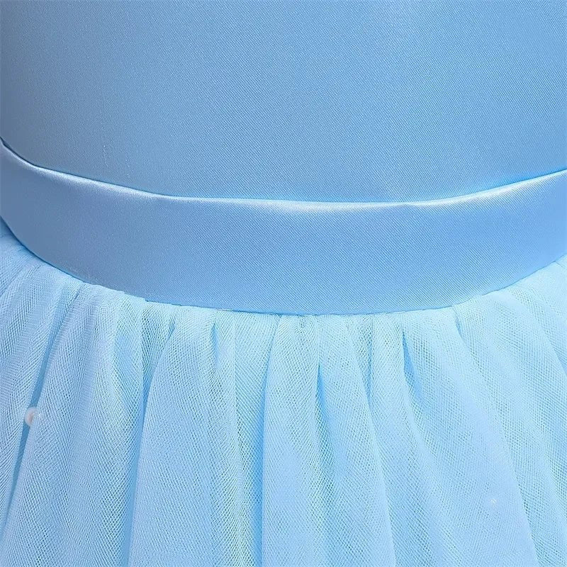 Girls Flower Birthday Tulle Dress Backless Bow Gown Kids Party 1 - 5Yrs Toddler Wear Princess Pink Dresses Baby Girl Bowknot Dress - Namma Angadi