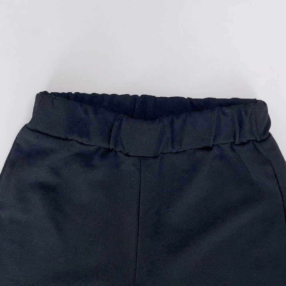 Girls' Long Sleeve Set Autumn and Winter New Girls' Large Lapel Pleated Stripe Top+Bell - bottoms Two Piece Girls' Set - Namma Angadi