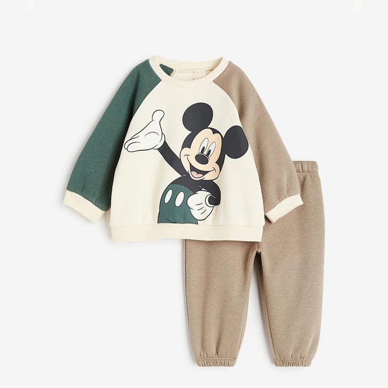 Girls Minnie Sweatshirt Solid Color Pants Two - piece Set Casual Sports Costume Child New Long Sleeve Outfits Lovely Tops+Pants - Namma Angadi