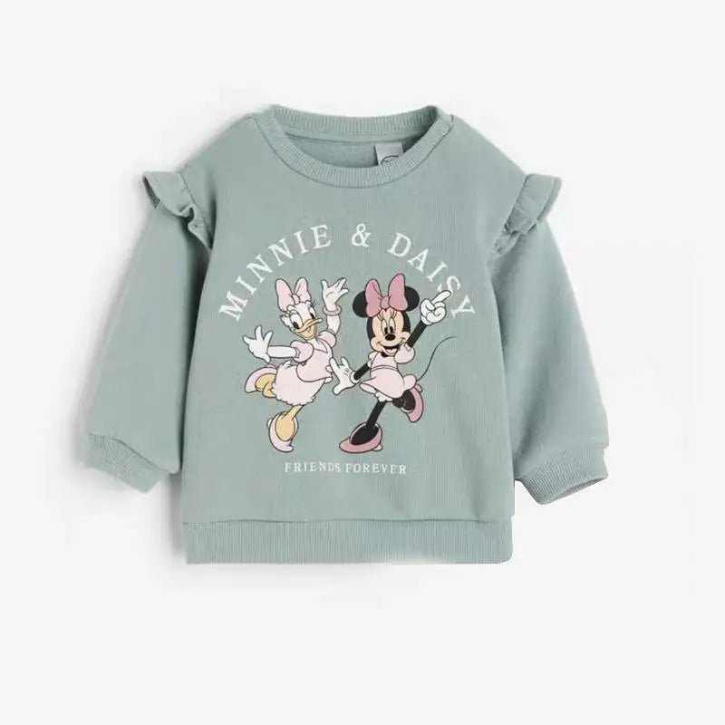Girls Minnie Sweatshirt Solid Color Pants Two - piece Set Casual Sports Costume Child New Long Sleeve Outfits Lovely Tops+Pants - Namma Angadi