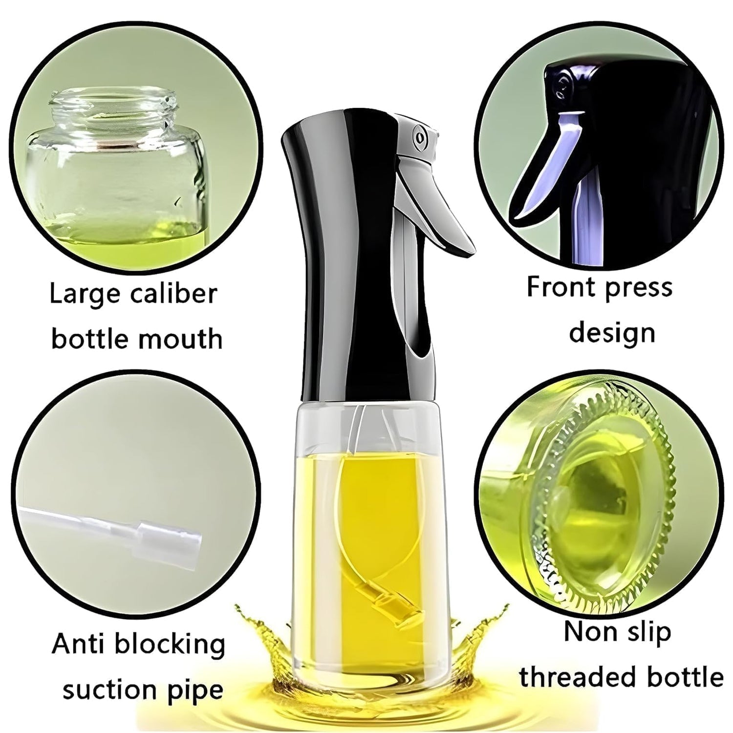 Glass Oil Dispenser Bottle Spray (1 Pc 200 Ml Approx) - Namma Angadi