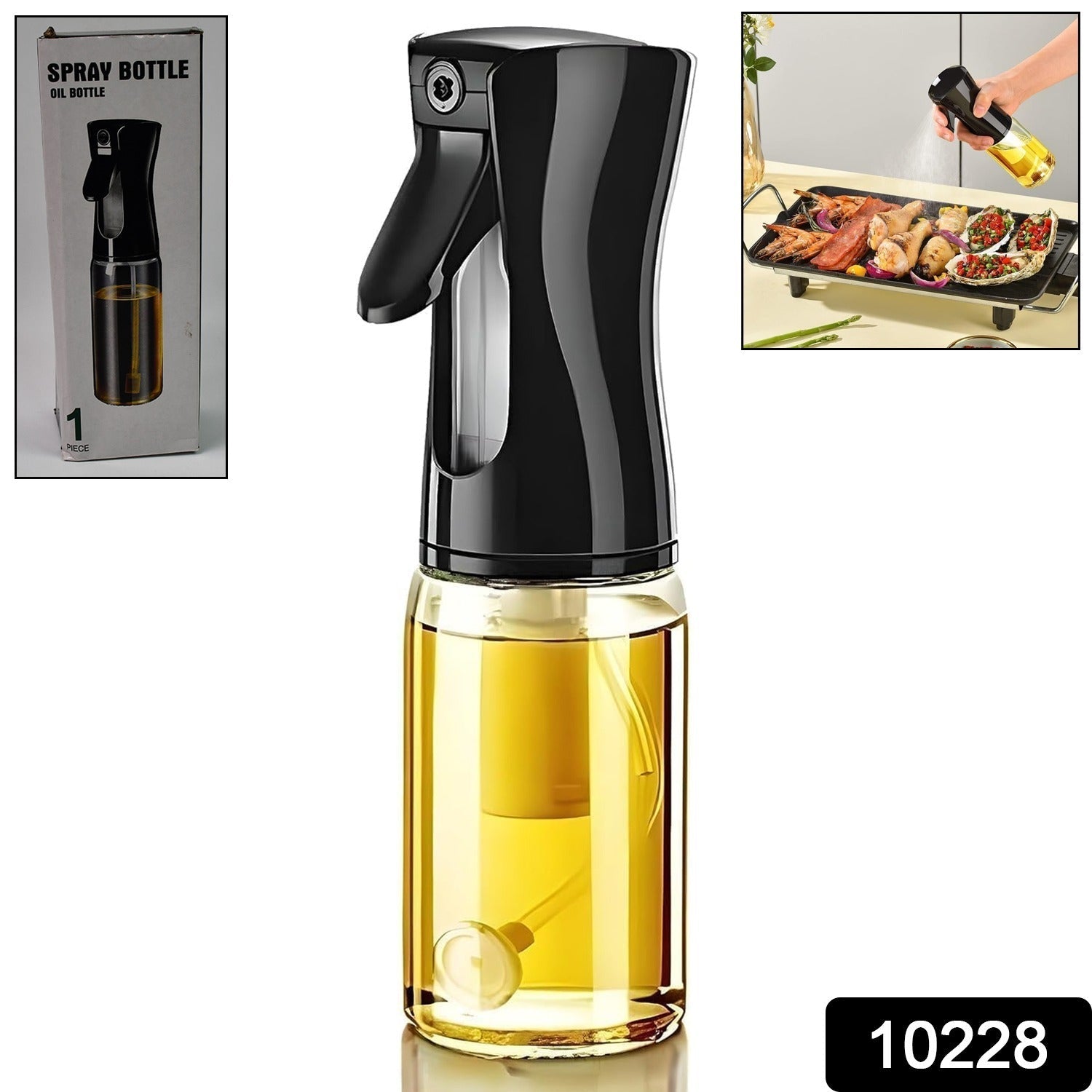 Glass Oil Dispenser Bottle Spray (1 Pc 200 Ml Approx) - Namma Angadi