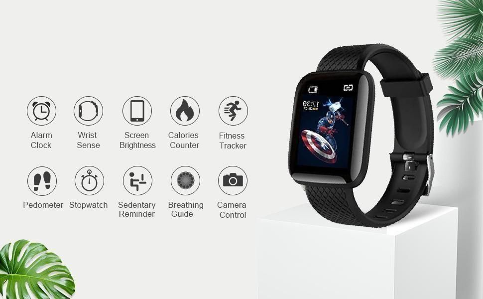 ID116 Plus Smart Bracelet Fitness Tracker Color Screen Smartwatch - Namma Angadi