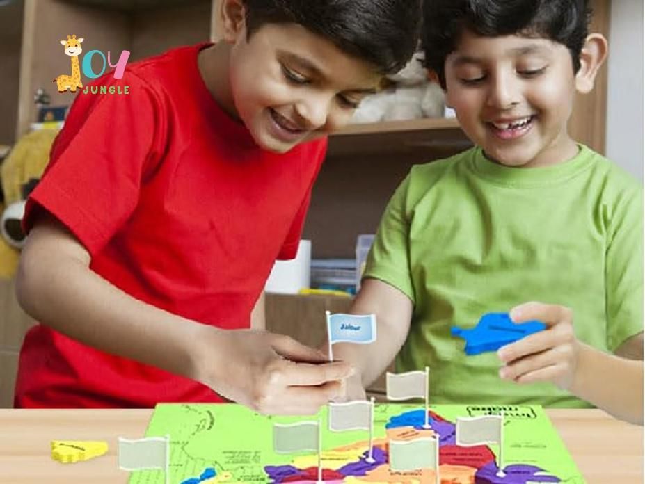 Jigsaw Puzzle Indian Map with State Capitals and Flag Educational Learning for Kids - Namma Angadi