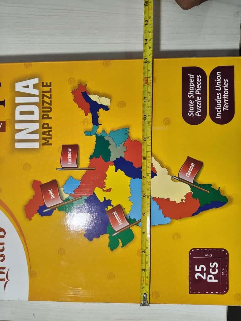 Jigsaw Puzzle Indian Map with State Capitals and Flag Educational Learning for Kids - Namma Angadi