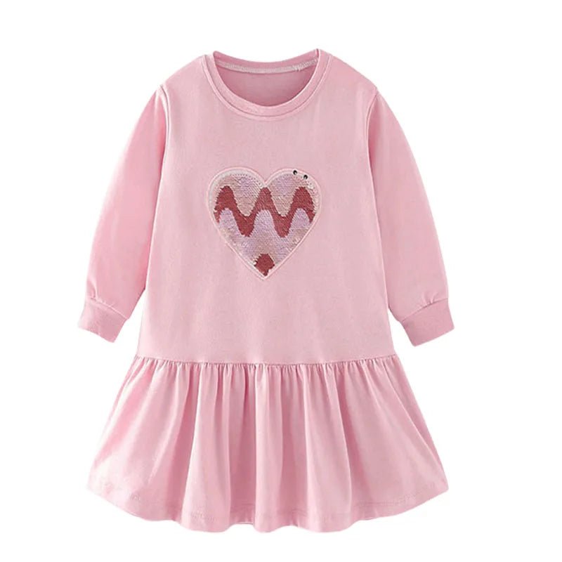 Jumping Meters 2 - 7 Hot Selling Princess Girls Dresses Dinosaurs Cotton Long Sleeve Children's Clothes Party Fashion Kids Frocks - Namma Angadi