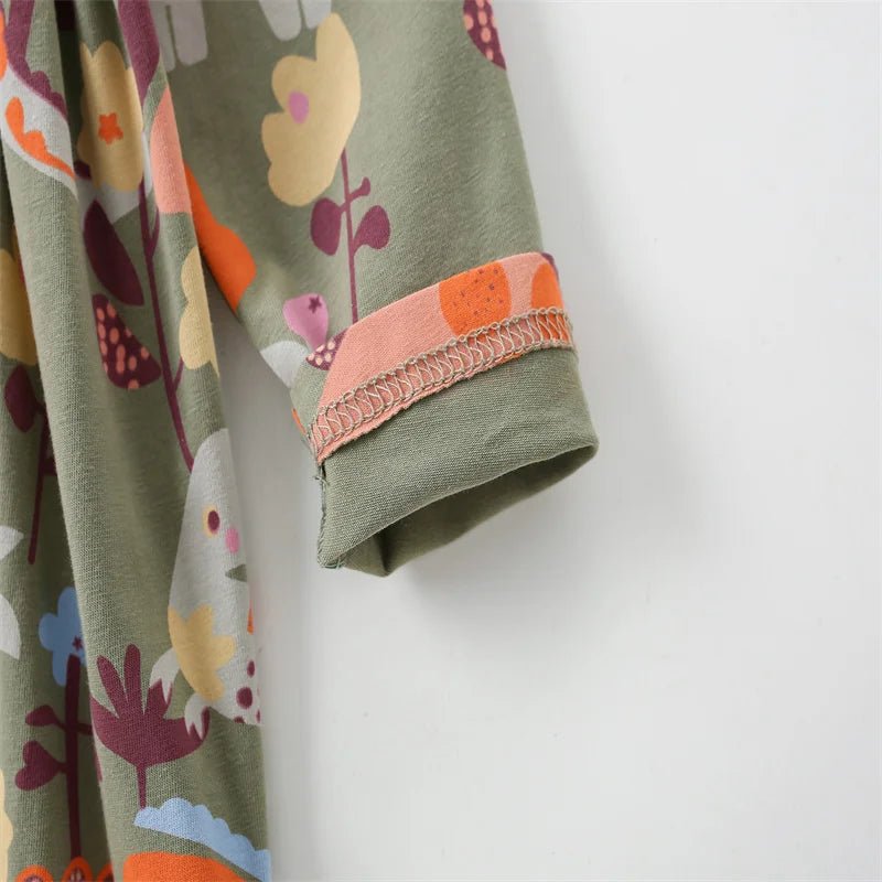 Jumping Meters 2 - 7 Hot Selling Princess Girls Dresses Dinosaurs Cotton Long Sleeve Children's Clothes Party Fashion Kids Frocks - Namma Angadi