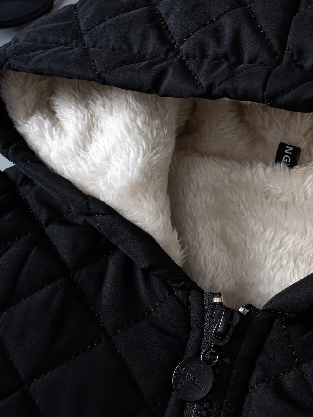 Kids Boys Teddy Lined Hooded Argyle Quilted Coat Fleece Zipper Artificial Jacket - Namma Angadi